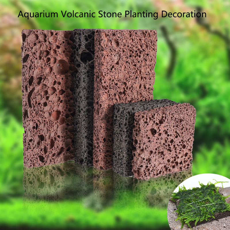 Aquarium Fish Enrichment - Volcanic Aquarium Decoration Fish Tank Plant