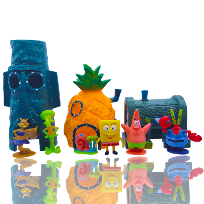 Aquarium Fishing - 6pcs SpongeBob Fish Tank Decoration Cartoon