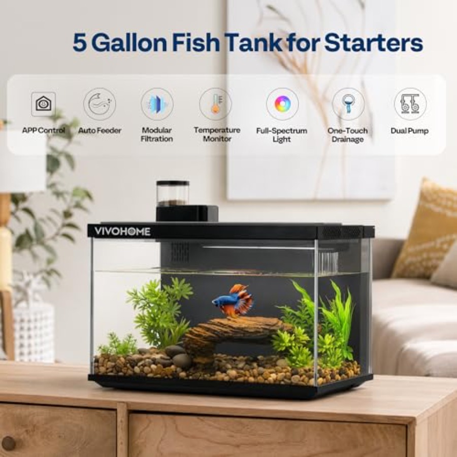 5 Gallon Smart Fish Tank with  - Aquarium Fish Feeder 리뷰 및 가격