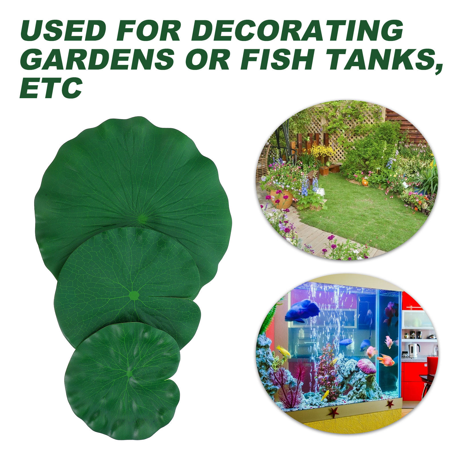15Pcs Artificial Lotus Leaves  - Aquarium Fish Tank 리뷰 및 가격