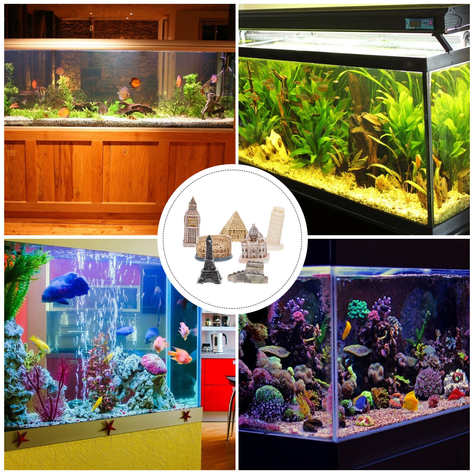 7Pcs Roman Sculpture Set Minia - Aquarium Fish Tank 리뷰 및 가격