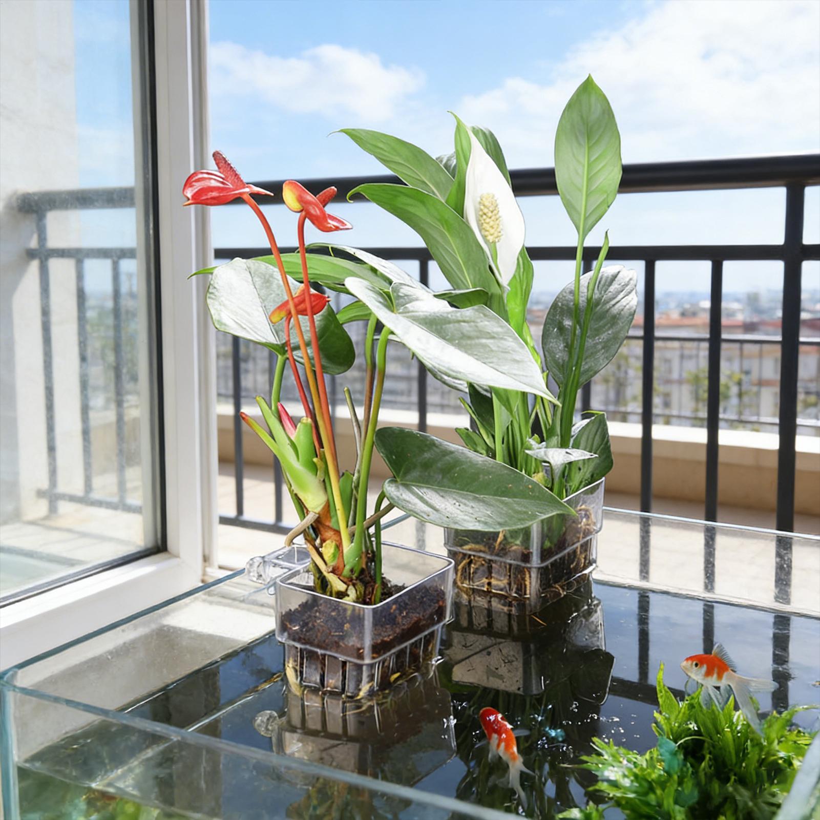 Aquarium Plant Basket Transpar - Aquarium Fish Enrichment 리뷰 및 가격