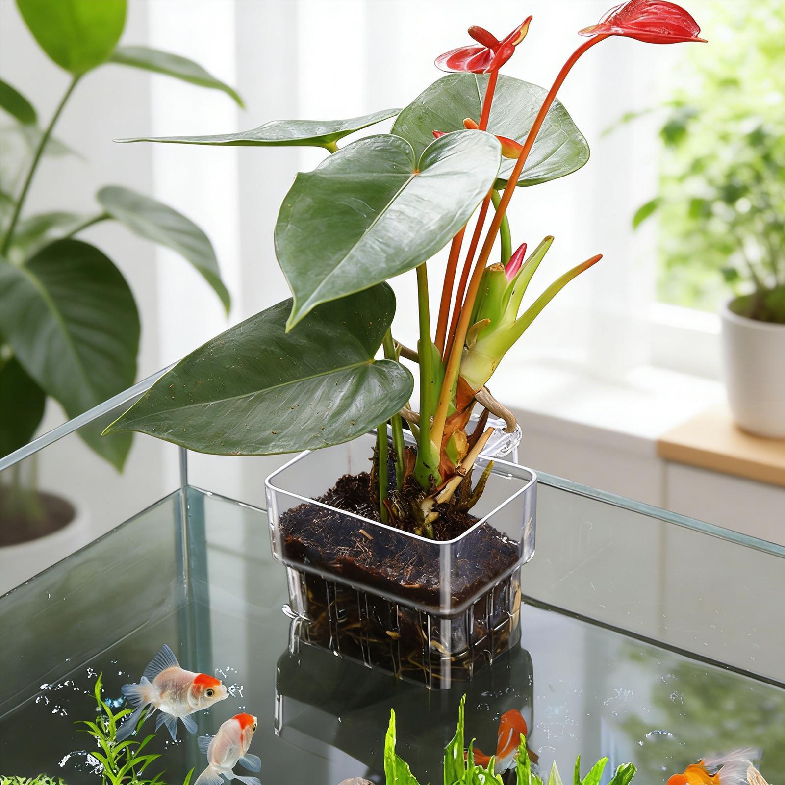 Aquarium Plant Basket Transpar - Aquarium Fish Enrichment 리뷰 및 가격