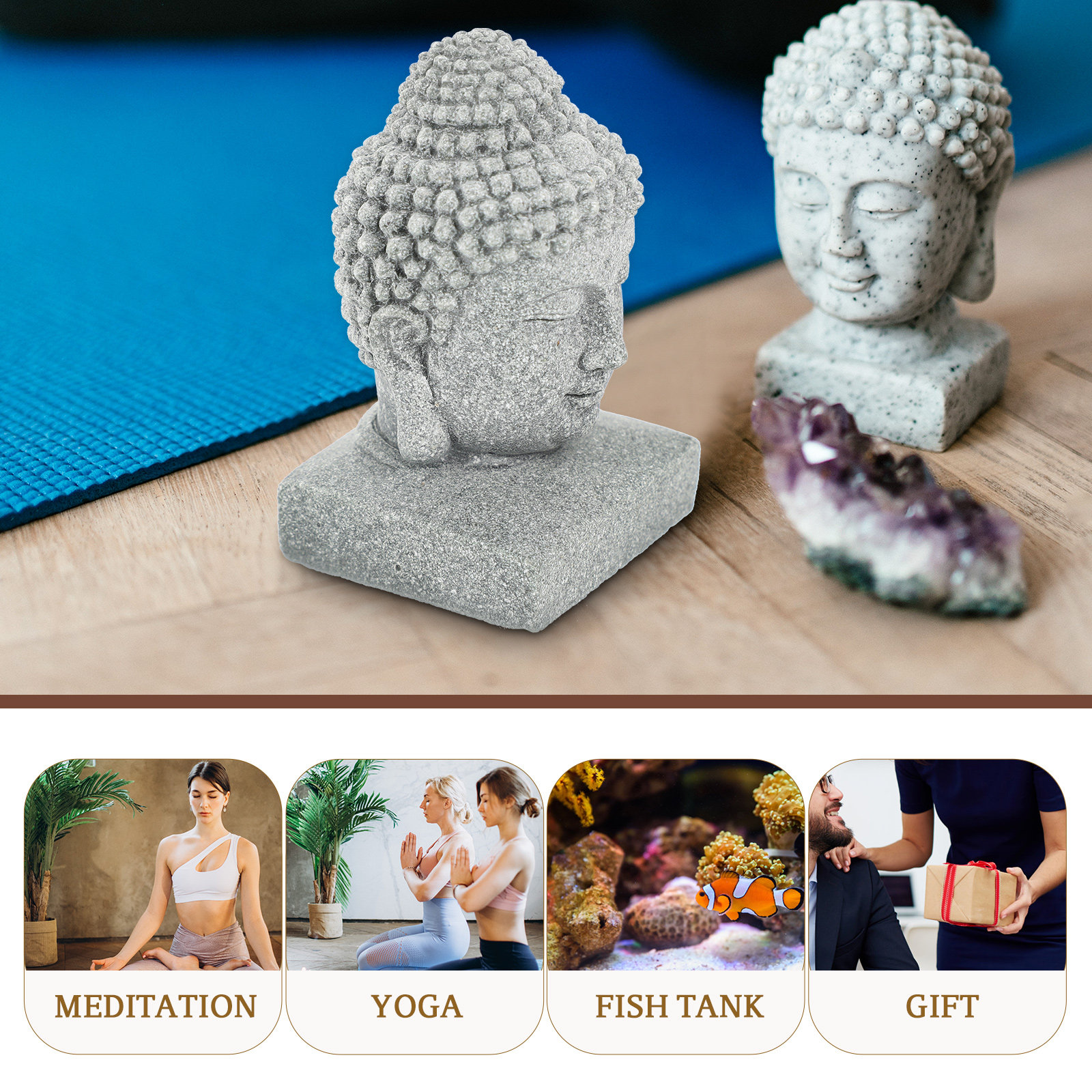 Desktop Buddha Statue Chinese  - Aquarium Fish Tank 리뷰 및 가격