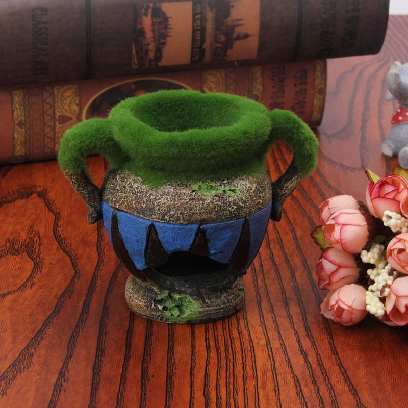 1pc Resin Vase with Moss Aquar - Aquarium Fish Enrichment 리뷰 및 가격