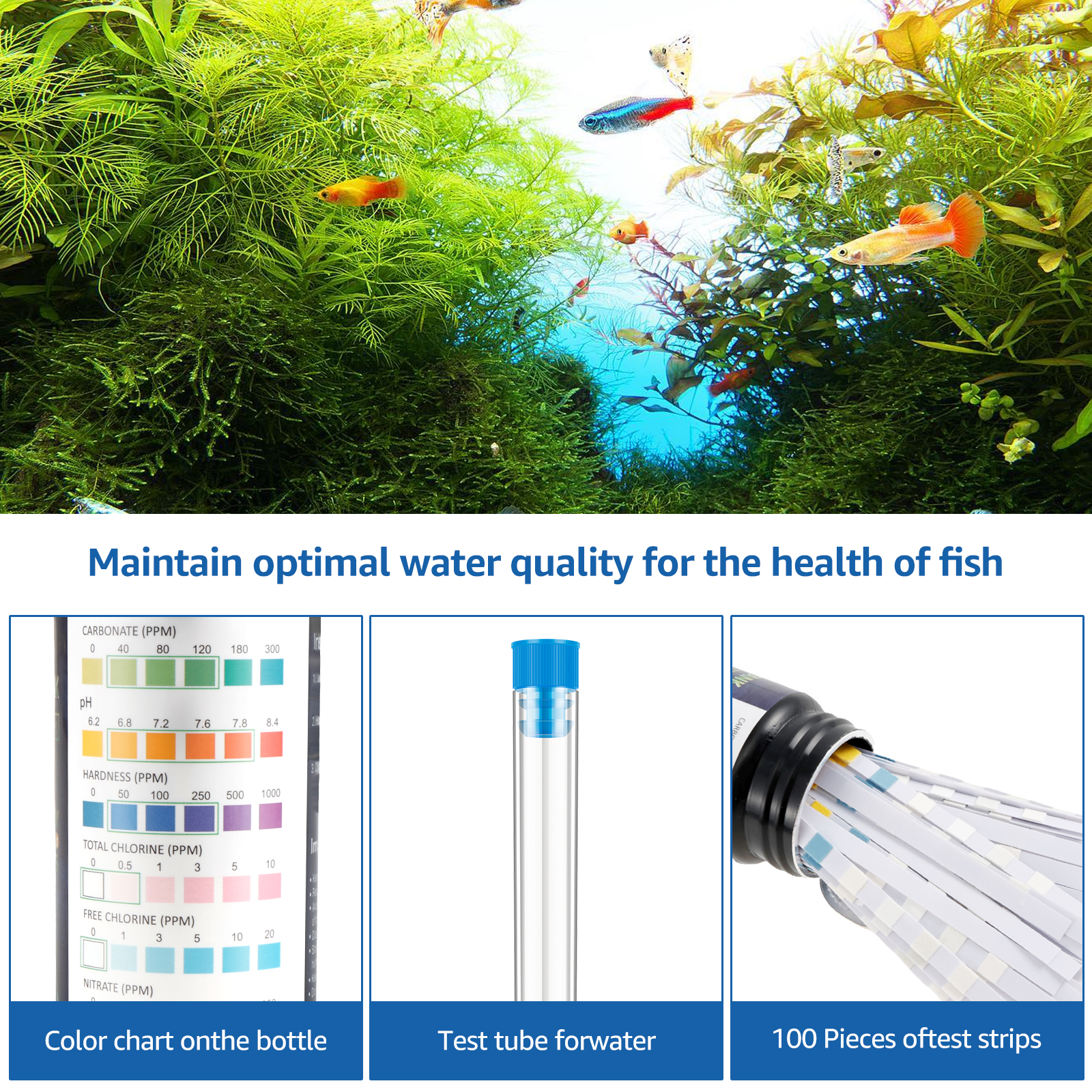100Pcs 7 in 1 Aquarium Test St - Aquarium Fishing 리뷰 및 가격